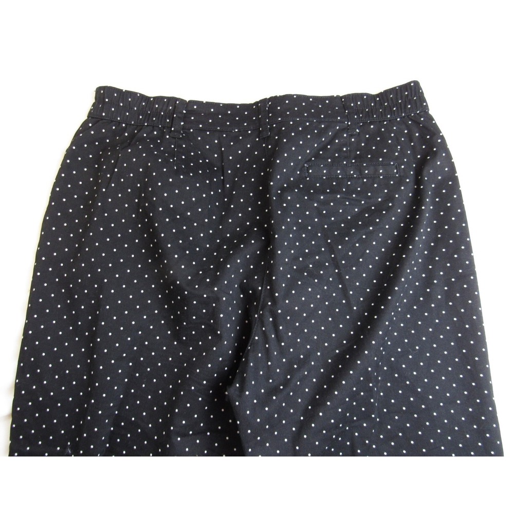 Karen Scott Crop Pants Black w/White Polka Dots & Metal Buttons Women's Size 8 - Picture 5 of 6
